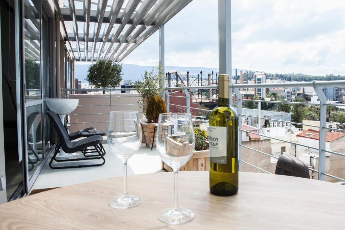 Penthouse With 360 View Of Athens And Private Gym Apartment Ngoại thất bức ảnh